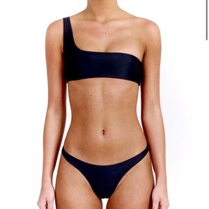 Bamba Swim single shoulder black bikini top